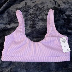 Lilac Swoop Neck Bikini Top